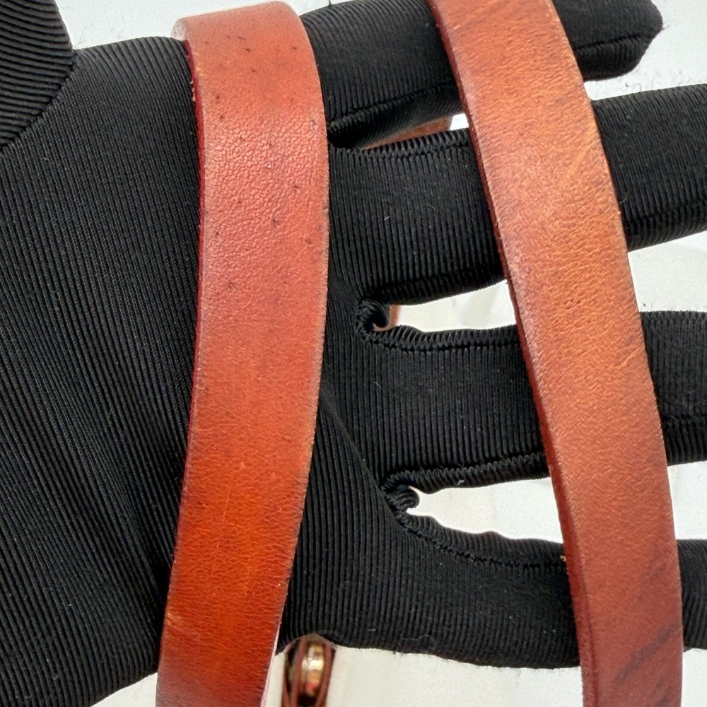 Dooney & Bourke White Pebble Leather Tote Brown Trim Red Lining Classic Shopper - Picture 6 of 13
